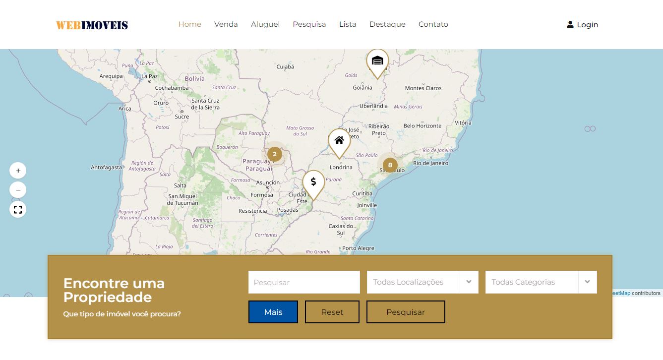 Site demonstrativo de Imobiliaria